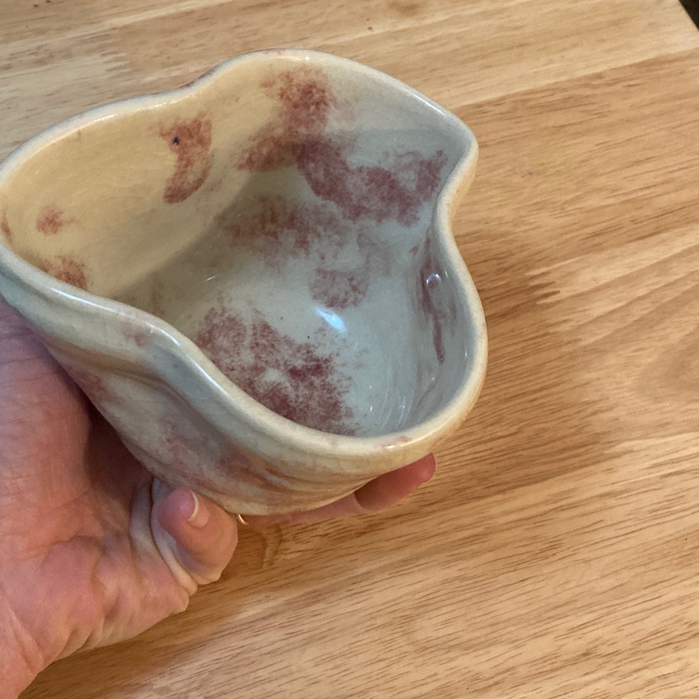 Artisan Ceramic Bowl - Cream and Pink